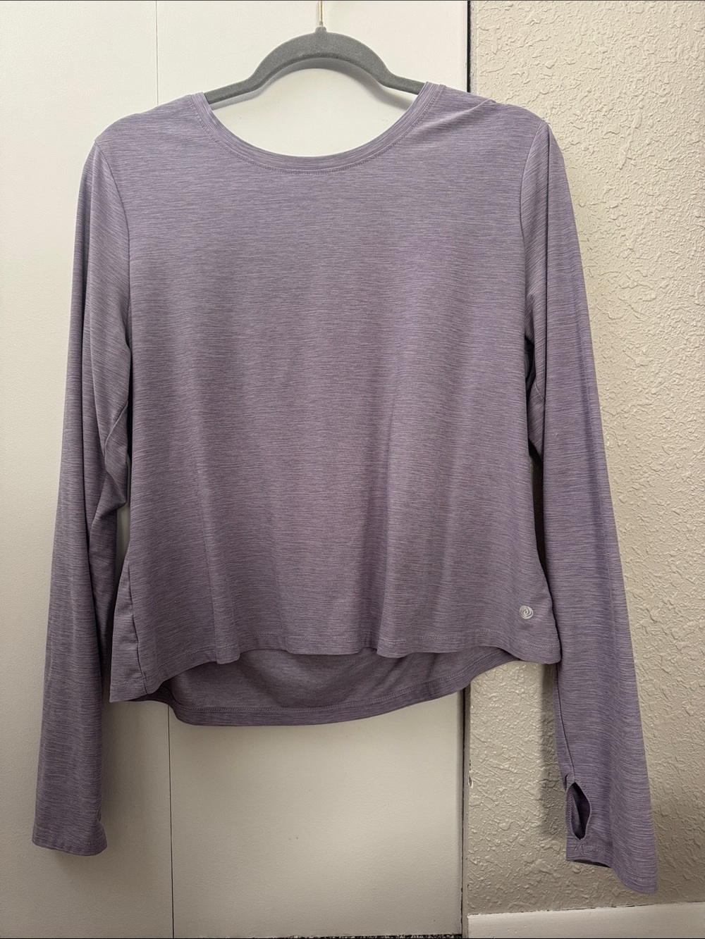 Long-Sleeve Lightweight Lavender Crewneck Top